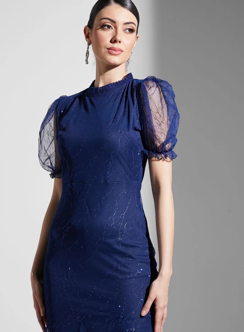 Khizana Shimmer Print Dress