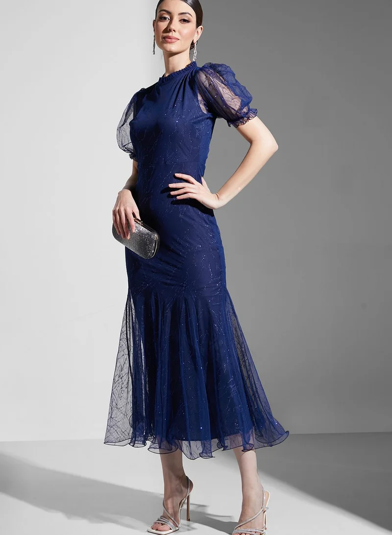 Khizana Shimmer Print Dress
