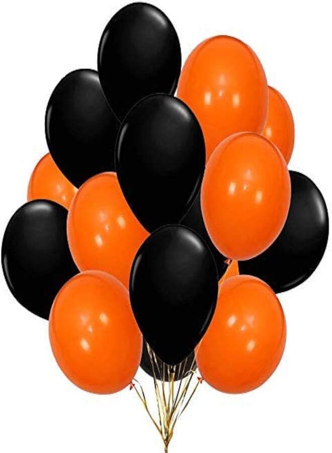 Kubert 12Inch Orange Black Latex Balloons - 100Pcs, Great for Halloween Party Balloons,Birthday,Graduation,Party Decorations