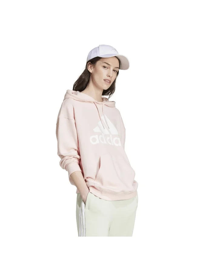 adidas سويت شيرت تدريب وردي W Bl Ft O Hd نسائي مقاس 2XS