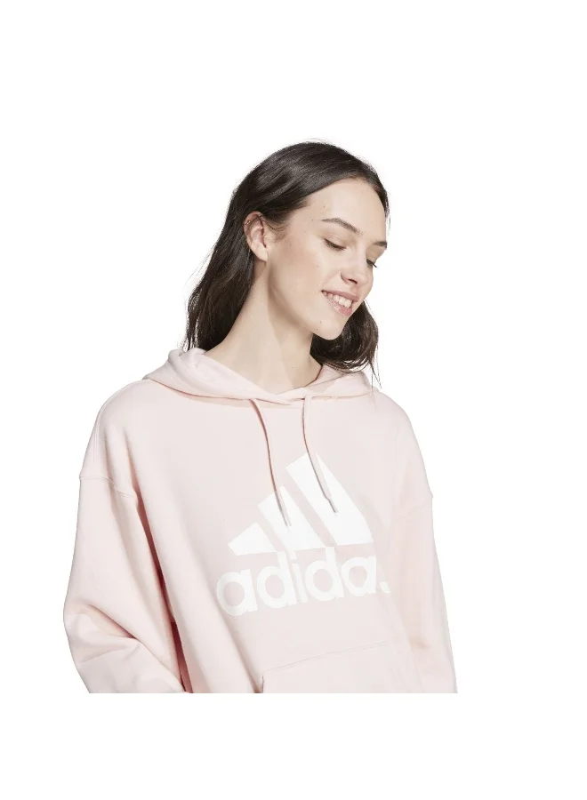 adidas سويت شيرت تدريب وردي W Bl Ft O Hd نسائي مقاس 2XS
