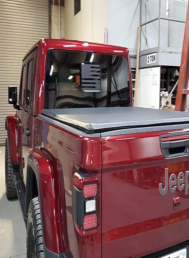 Zxiaochun Rear Middle Window American Flag Decal for Jeep Gladiator 2020+(Matte Black) - Image 4
