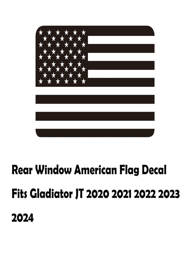 Zxiaochun Rear Middle Window American Flag Decal for Jeep Gladiator 2020+(Matte Black) - Image 2