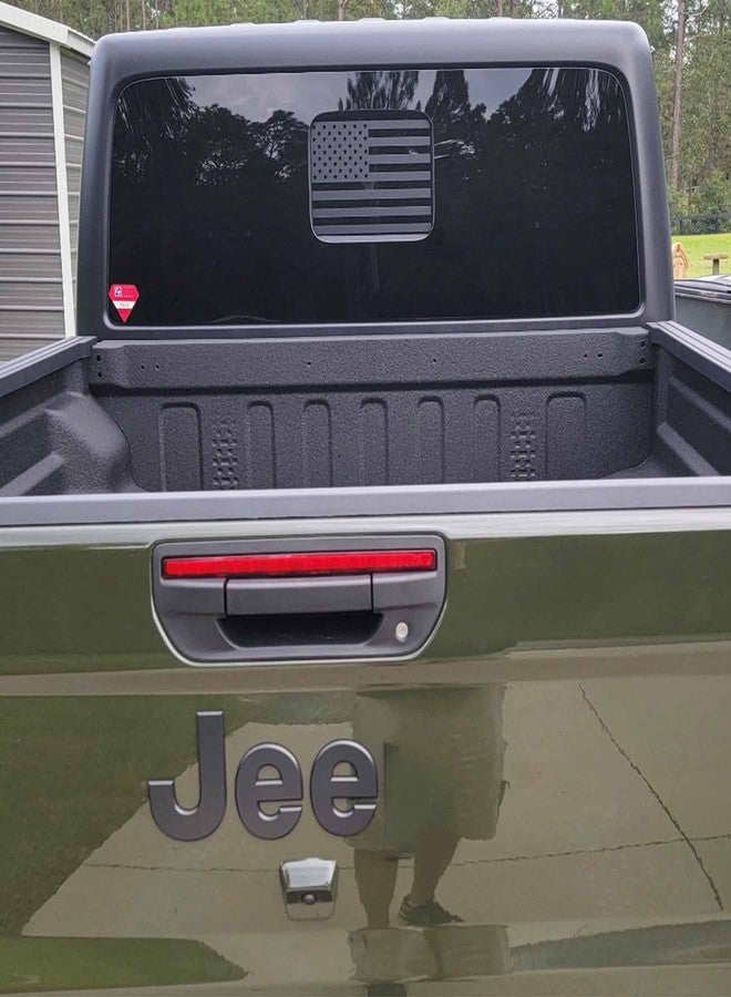 Zxiaochun Rear Middle Window American Flag Decal for Jeep Gladiator 2020+(Matte Black) - Image 5