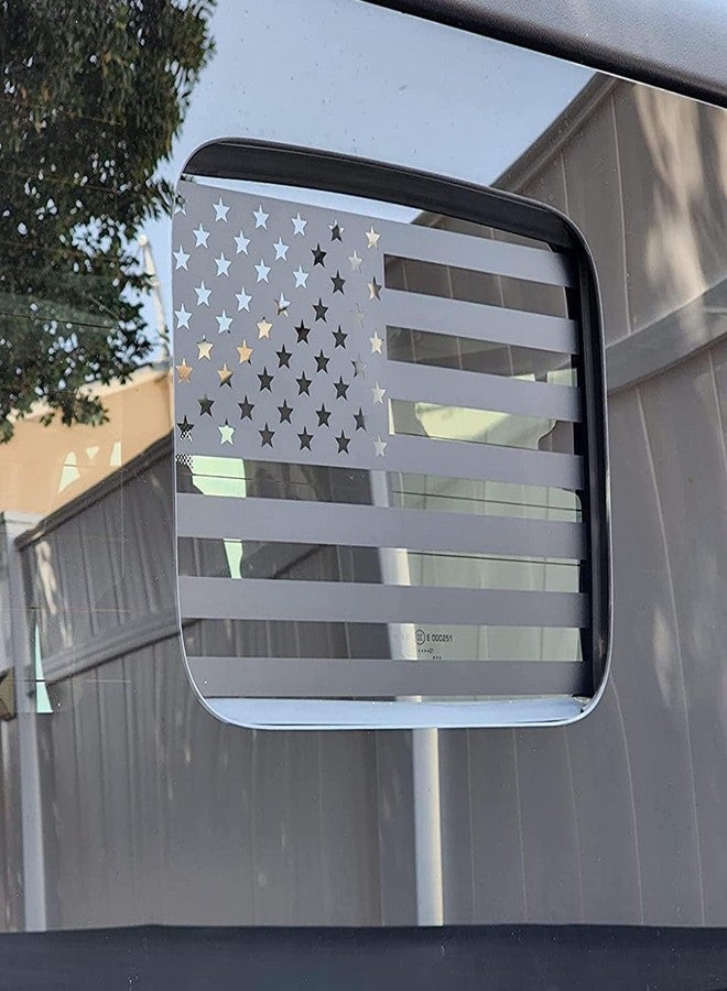 Zxiaochun Rear Middle Window American Flag Decal for Jeep Gladiator 2020+(Matte Black) - Image 1