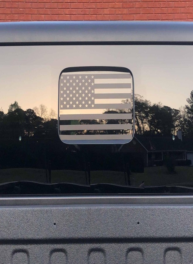 Zxiaochun Rear Middle Window American Flag Decal for Jeep Gladiator 2020+(Matte Black) - Image 3
