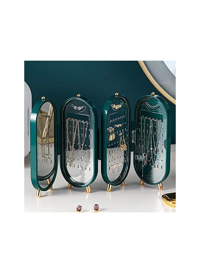 IAF Face Girl's 4 Tiers Foldable Acrylic Jewelry Display Stand with Mirror (Green) - Image 3