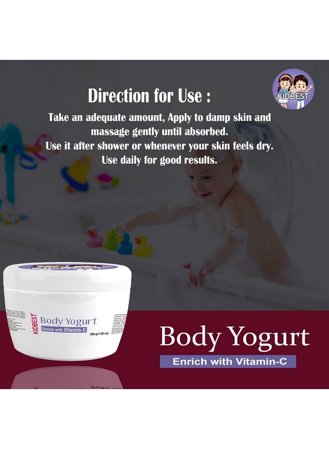 HealthBest Kidbest Body Yogurt Cream For Kids | Spf-15 | L-Glutathione,  Vitamin-C, Kojic Acid, Vitamin-E | Normal Skin, Sensitive Skin & Dry Skin |  Tear, Paraben, Sls Free | 200G | Best