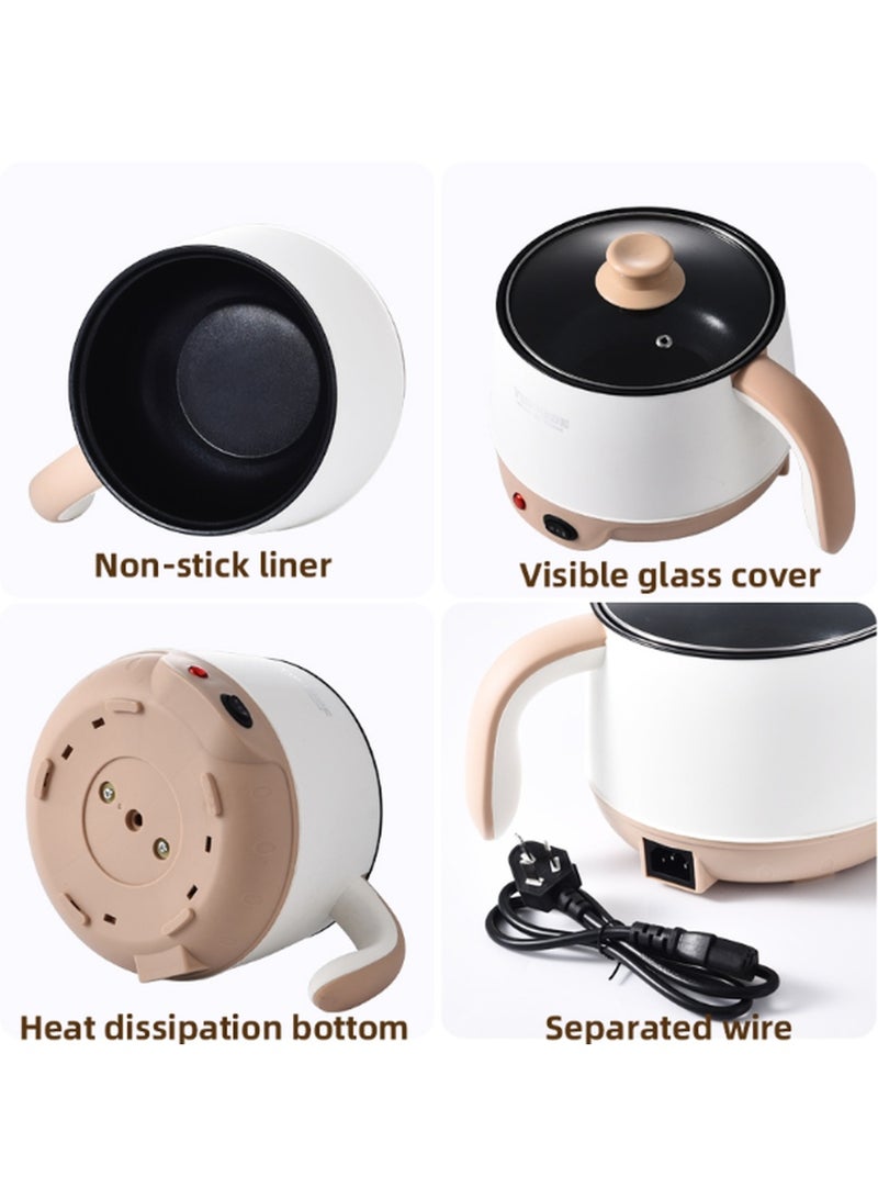 Kimaya 1.5L Electric Cooking Pot Non-stick With Glass Lid Rice Noodles Eggs Ramen Hot Pot Cooker - Image 5