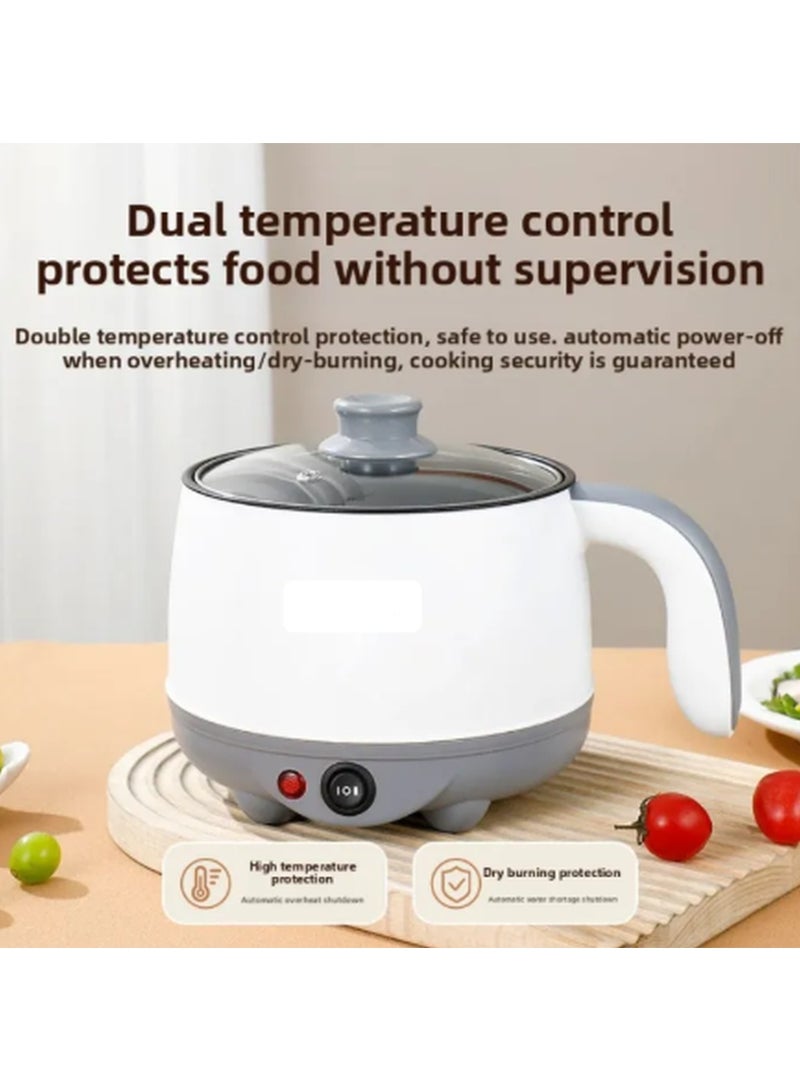 Kimaya 1.5L Electric Cooking Pot Non-stick With Glass Lid Rice Noodles Eggs Ramen Hot Pot Cooker - Image 4