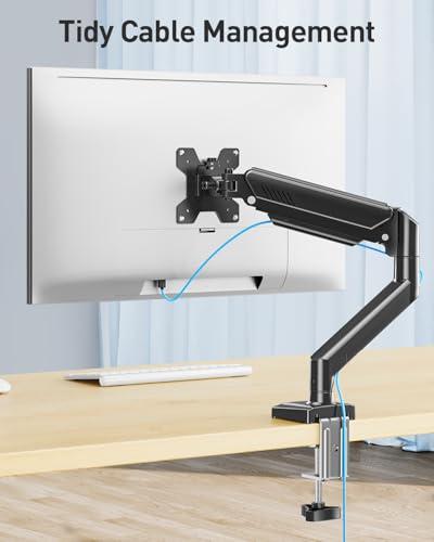 MOUNT PRO Single Monitor Arm Desk Mount Fits 13 to 32 inch Computer Screens, Holds 4.4 to 22lbs Display VESA Mount, Adjustable Monitor Stand with Clamp/Grommet Mounting Base, 75/100mm Bracket, Black, Freelift - Image 5