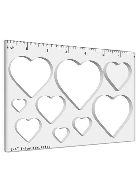 9 in 1 Heart Inlay TemplateRouter Template for WoodworkingDecorative Wood Router Jig Stencils Inlay Kit for Precise CutsHeart Inlay Template Decorative 1 Pc