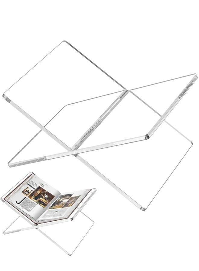 Acrylic Book Stand - Clear Open Book Display Stand for Recipe Cookbooks, Reading, Documents, Textbook - Image 1