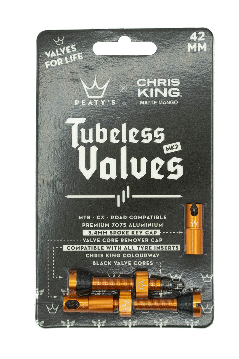 Peaty'S X Chris King (Mk2) Tubeless Valves  42Mm  Mango - Image 2
