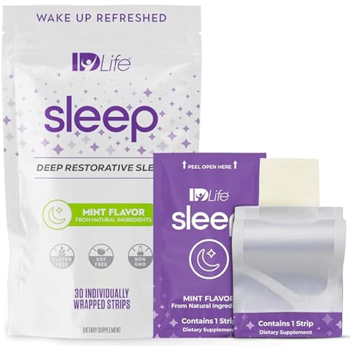 IDLife - Sleep Aid for Grown-Ups - Non-GMO - Non-Habit Forming - Gentle Blend with Melatonin, L-Theanine, and 5HTP - 30 Individually Wrapped Strips - Image 1