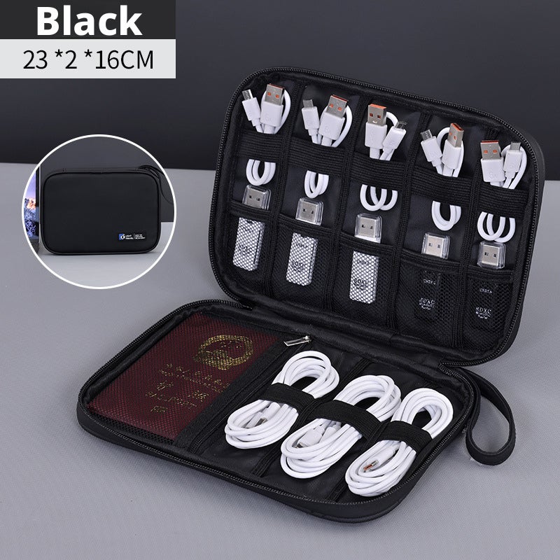 Waterproof Double-Layer Large Capacity Cable Organizer Pouch for Electronics - Image 1
