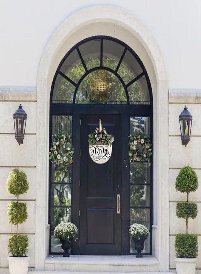 BOBOAR Spring Summer Decorations Wreath Welcome Home Sign for Front Home Door Decorations Outside All Seasons - Image 5