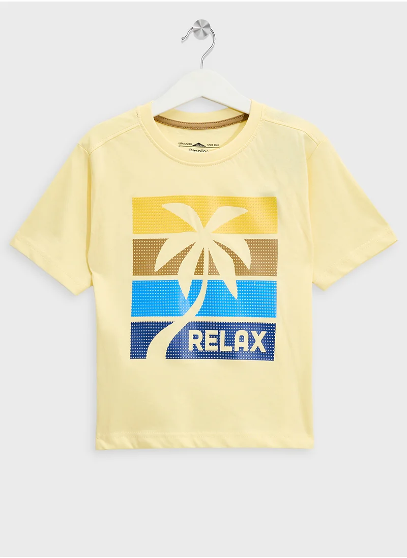 ريبلز مع نمشي Boys Drop Shoulder T-shirt