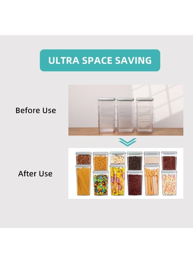 أنكو حاويات تخزين طعام محكمة الإغلاق عالية الجودة من Ankou مزودة بأغطية لتنظيم مخزن المطبخ المنزلي وحاوية قابلة للتكديس للحبوب والوجبات الخفيفة والدقيق والسكر والقهوة والمعكرونة، 12 قطعة (1.2، 2.0، 2.7، 3.3 كوارت)*3 - Image 5