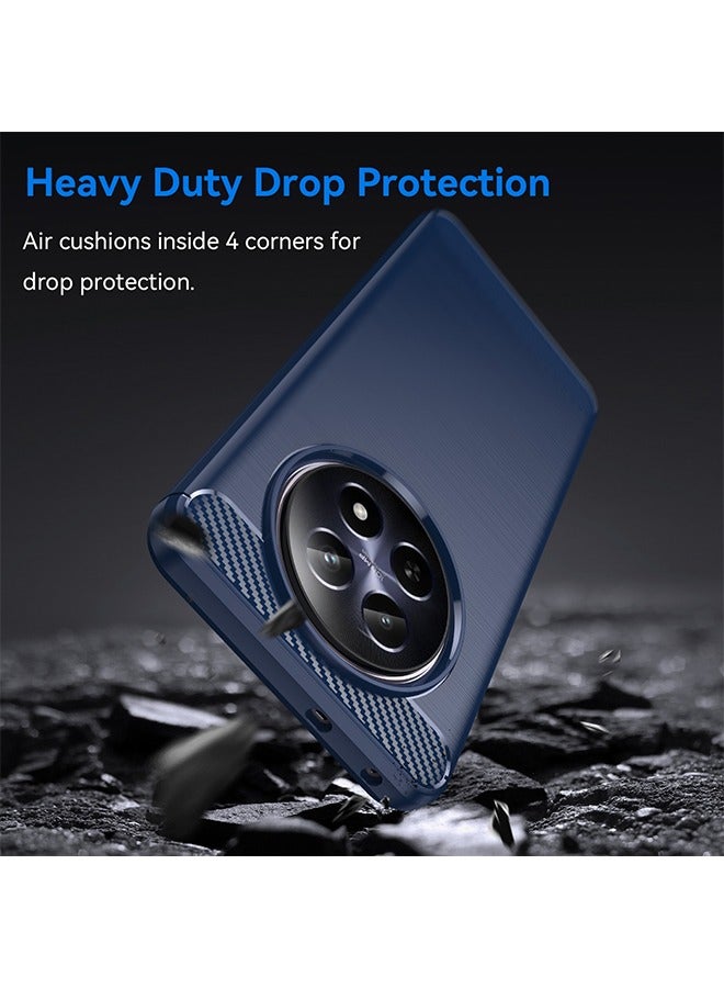 GKK Realme 12 5G Case Cover with Carbon Fiber Shockproof Rugged Shell Anti-Scratch Easy Install Anti-Scratch Soft TPU Comfortable Touch Back Cover Protective Accessory For Realme 12 5G（Blue） - Image 4