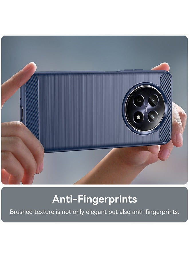 GKK Realme 12 5G Case Cover with Carbon Fiber Shockproof Rugged Shell Anti-Scratch Easy Install Anti-Scratch Soft TPU Comfortable Touch Back Cover Protective Accessory For Realme 12 5G（Blue） - Image 3