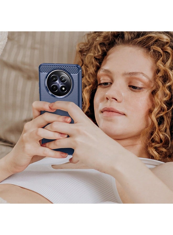 GKK Realme 12 5G Case Cover with Carbon Fiber Shockproof Rugged Shell Anti-Scratch Easy Install Anti-Scratch Soft TPU Comfortable Touch Back Cover Protective Accessory For Realme 12 5G（Blue） - Image 5