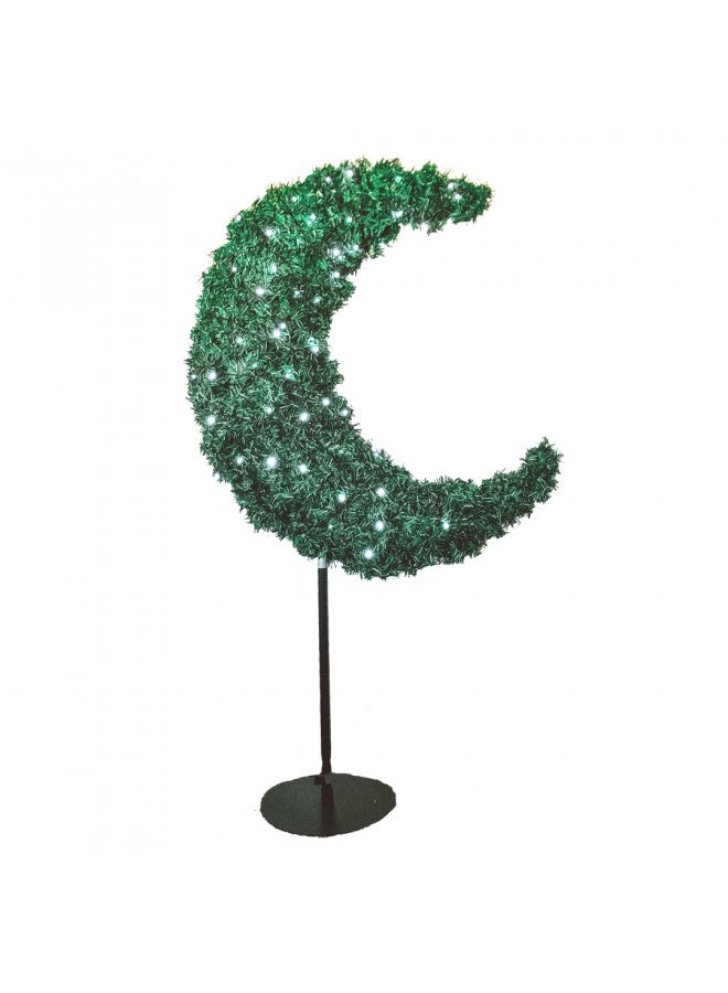 Peacock Supplies شجرة هلال العيد 5 أقدام مع إضاءة LED - أخضر غامق - Image 1