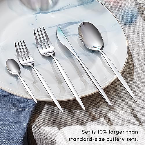 Karaca Lizbon 60-Piece Cutlery Set for 12 People -18/10 Stainless Steel, Dinnerware Tableware Silverware Service, includes Forks, Spoons, knives, forks, Teaspoons, Mirror Polished, Dishwasher Safe - Image 4