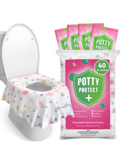 Eli with Love Eli with Love 40 Extra Large Disposable Toilet Seat Cover by Eli with Love - Toddler Toilet Covers for Full Coverage On Toilet or Potty - Ideal Travel Toilet Seat Covers for Kids and Adults (Floral)  - Image 1