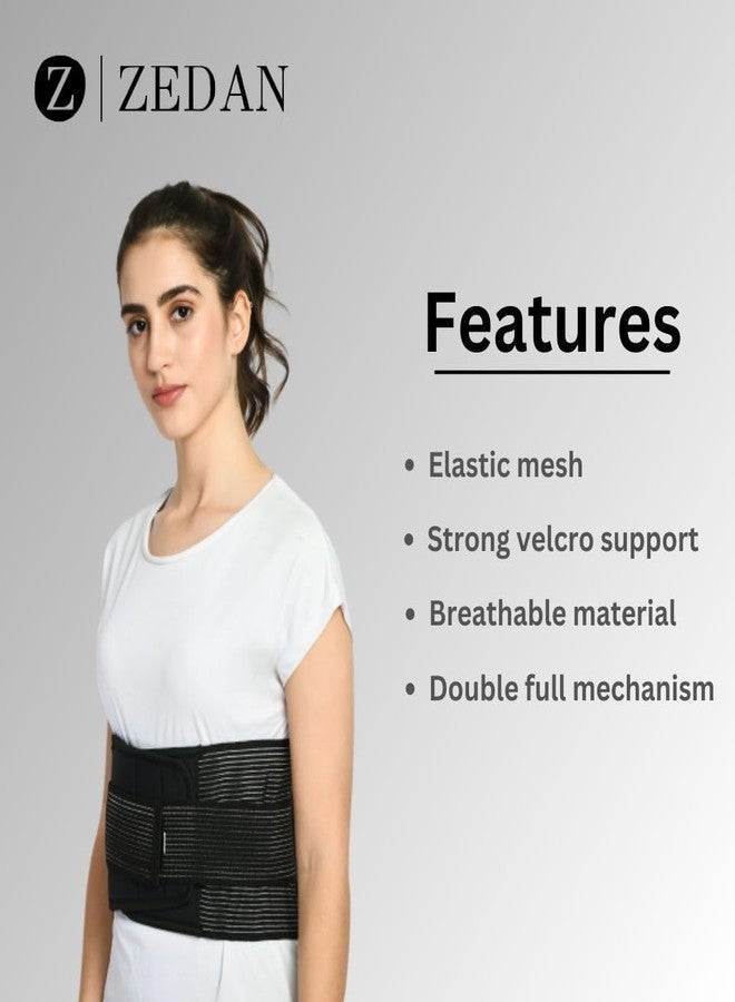 ZEDAN Lower Back Brace Support/Lumbar Support | Waist Belt for Back Pain Relief, Back Sprains, Strains, Sciatica | Compression Belt with Dual Adjustable Strap | For Men & Women | Universal Fit (Black) - Image 3
