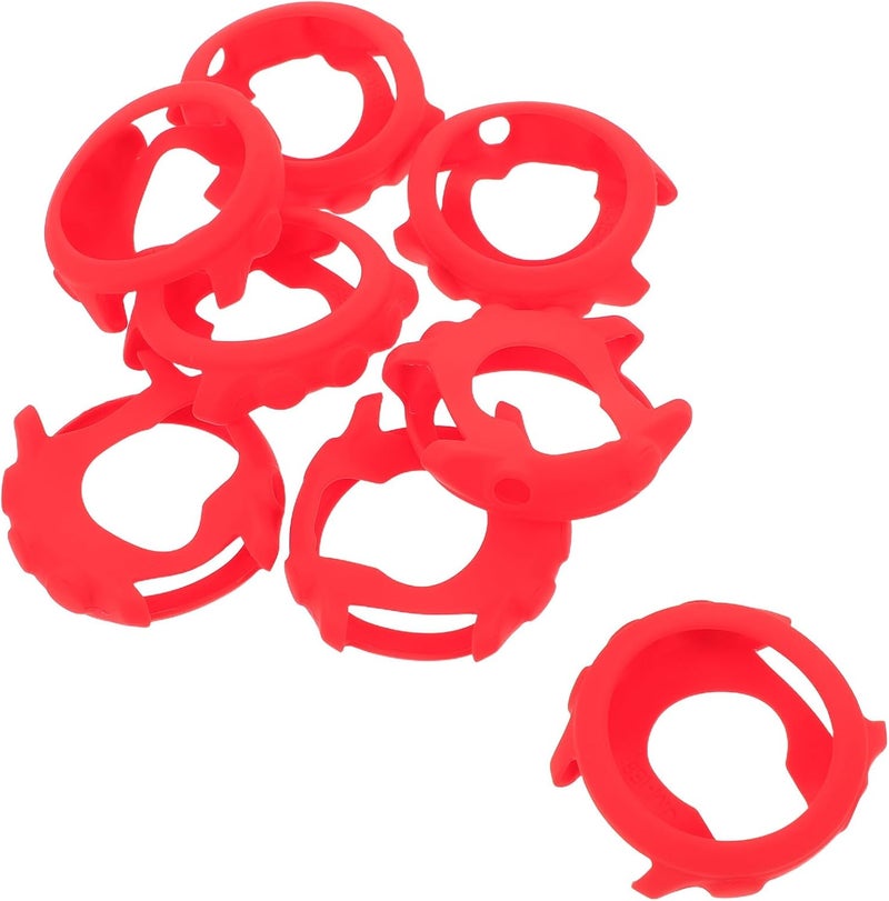 SECFOU 8pcs Soft Silicone Watch Case Guard Compatible with Garmin Forerunner 158, Bumper Cover with Screen Shield for Sports Smartwatch, Red Wristwatch Accessories for Outdoor Use - Image 1