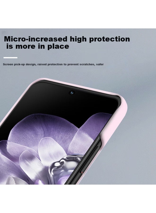 Freeson Matte Frosted Protective Case For Xiaomi Mix Flip Phone, Ultra Thin Full Coverage Anti-Drop Pc Hard Shell Fashionable Colorful Trendy For Men And Women, Pink - Image 2