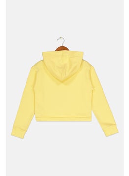 DIADORA Kids Girl Graphic Print Hoodie, Yellow  - Image 2