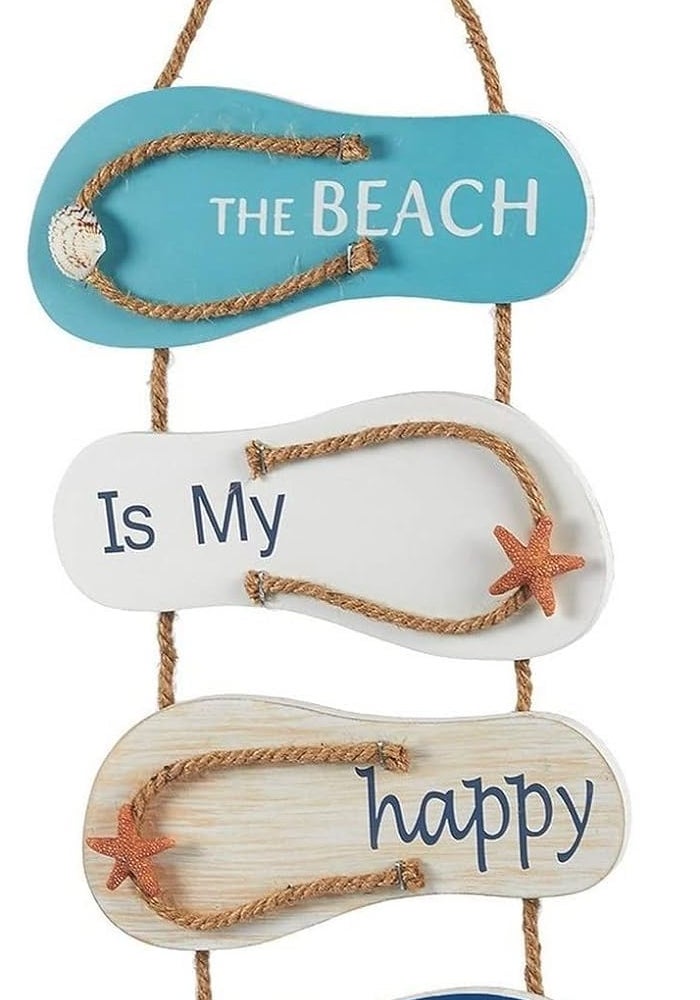 Al Raied ARS® Wooden Beach Wall Hanging Decor Sign - The Beach is My Happy Place - Image 1
