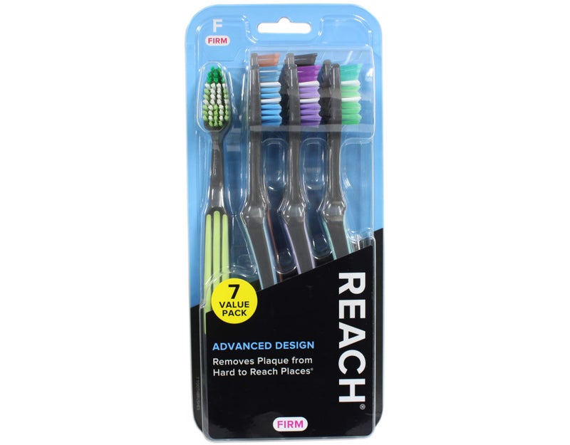 REACH Advanced Design Adult Toothbrush, Firm, 7 Count - Image 1