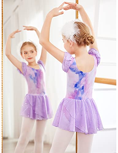 Arshiner Girls Ruffle Sleeve Ballet Dance Dress Tutu Skirted Leotard - Image 4