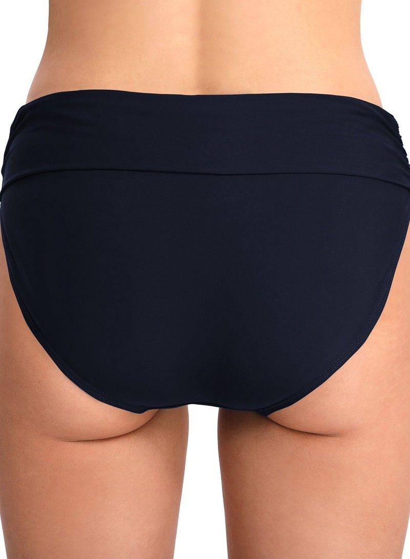 Loquat Stretch Hip Lift Pleated Swimming Trunks Solid Color Women's Swimming Briefs Beach Swimming Trunks  - Image 3