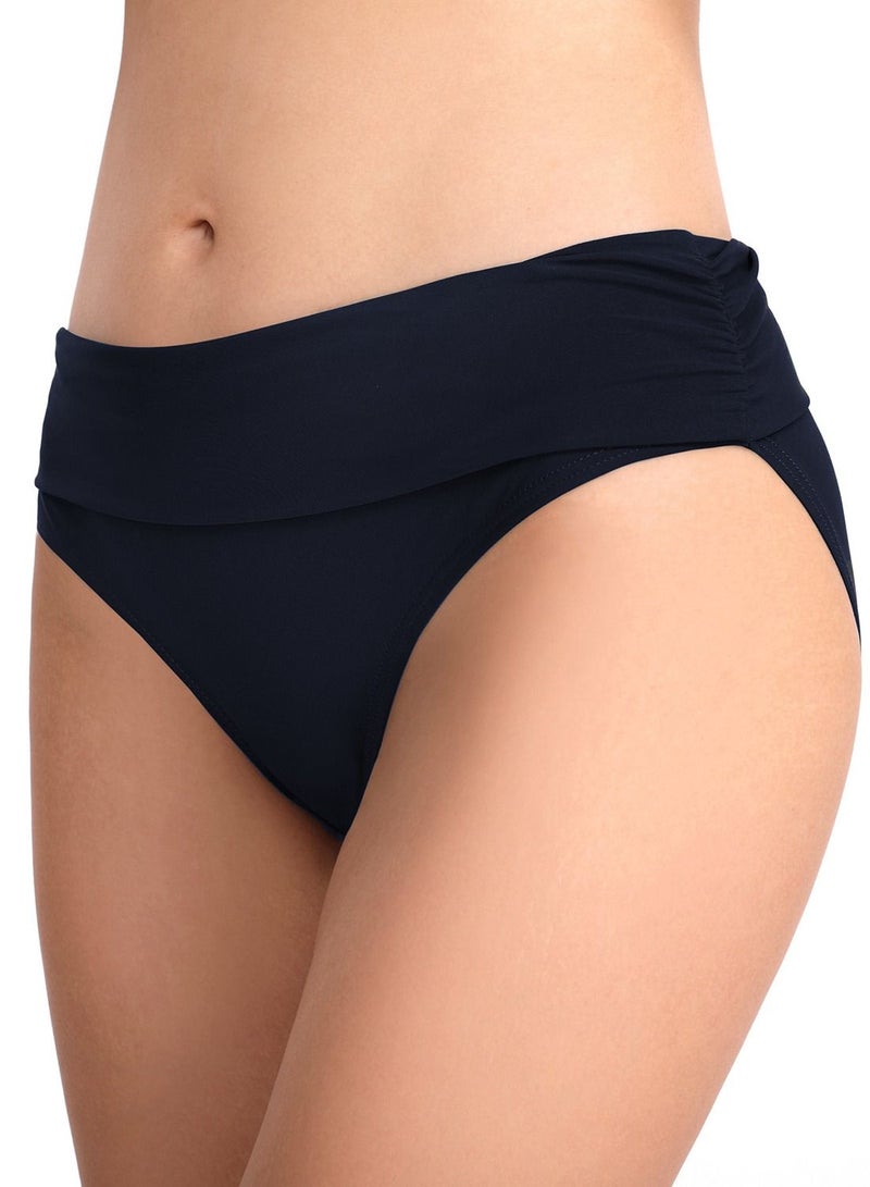 Loquat Stretch Hip Lift Pleated Swimming Trunks Solid Color Women's Swimming Briefs Beach Swimming Trunks  - Image 2