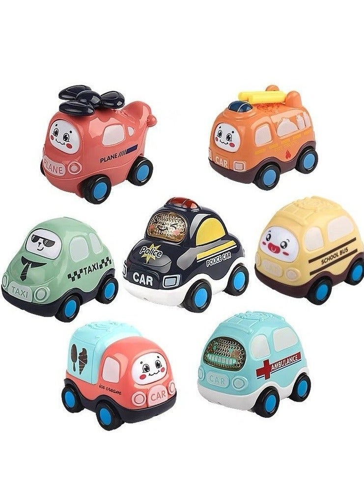 7-Pack Durable Pull Back Cars for Toddlers 1-2 Years Old， ABS material， Baby’s First Vehicle Toy Set ，Boy Girl Gift in Color Box - Image 2
