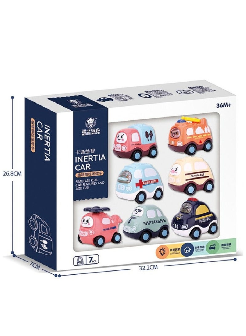 7 Pcs City Cars & Trucks Toy Vehicles Set, ABS material, Toddlers Educational Play,  Gifts for 4-6 Year Boy Girl. - Image 1
