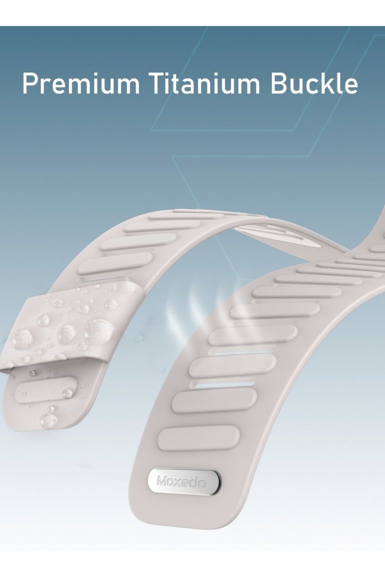 Moxedo حزام معصم مكسيدو المريح والمتين لساعة WHOOP 5.0 - حزام ساعة مرن ومقاوم للماء للرجال والنساء، خفيف الوزن وصديق للبشرة مع موصل على شكل U - بيج - Image 2