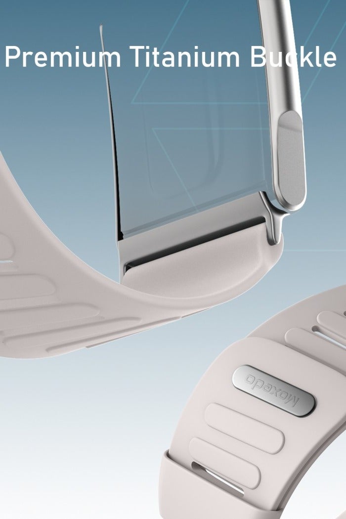 Moxedo حزام معصم مكسيدو المريح والمتين لساعة WHOOP 5.0 - حزام ساعة مرن ومقاوم للماء للرجال والنساء، خفيف الوزن وصديق للبشرة مع موصل على شكل U - بيج - Image 3