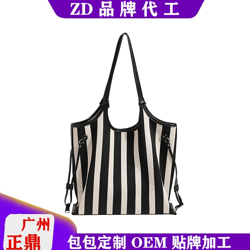 Zhengding Bag Women'S Canvas Bag Student Class Large Bag Easiest For Match Large Capacity Commuting Tote Bag Portable - Image 1