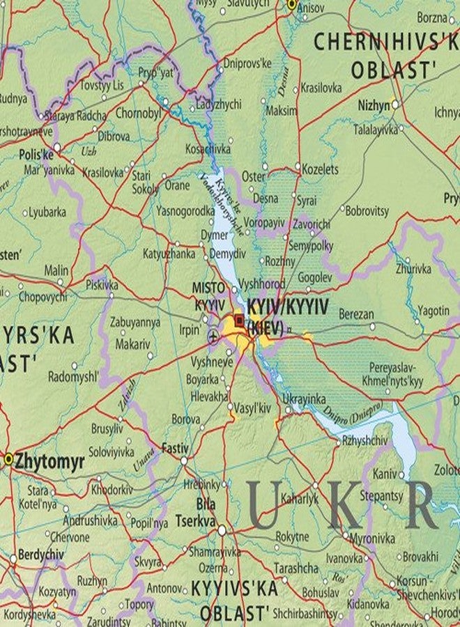 MapSherpa Ukraine - 36" x 24" Laminated Wall Map - Image 2