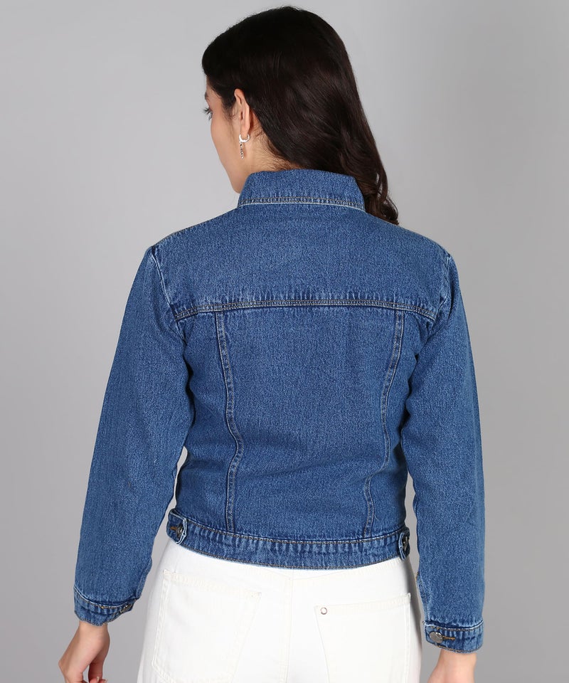Nifty Women's Solid Denim Jacket (CTTNJCKT_BTA_M_Light_Blue_M) - Image 2