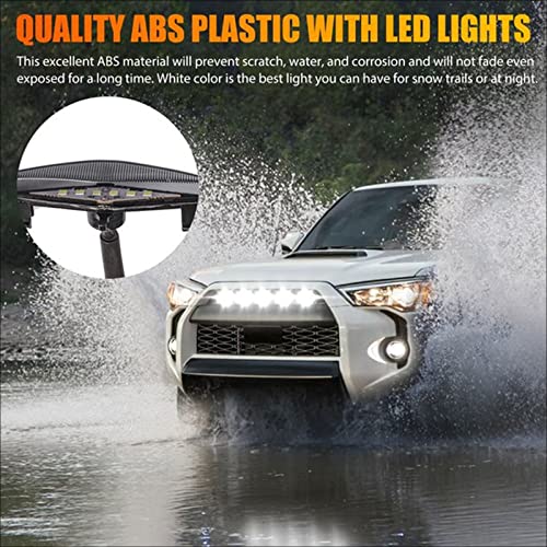 mingjue 4pcs LED Grill Lights for 20142021 Toyota 4Runner TRD Pro Grille Including SR5 TRD offroad Limited TRO Pro Models Raptor Style LED Light White light with black housing - Image 3