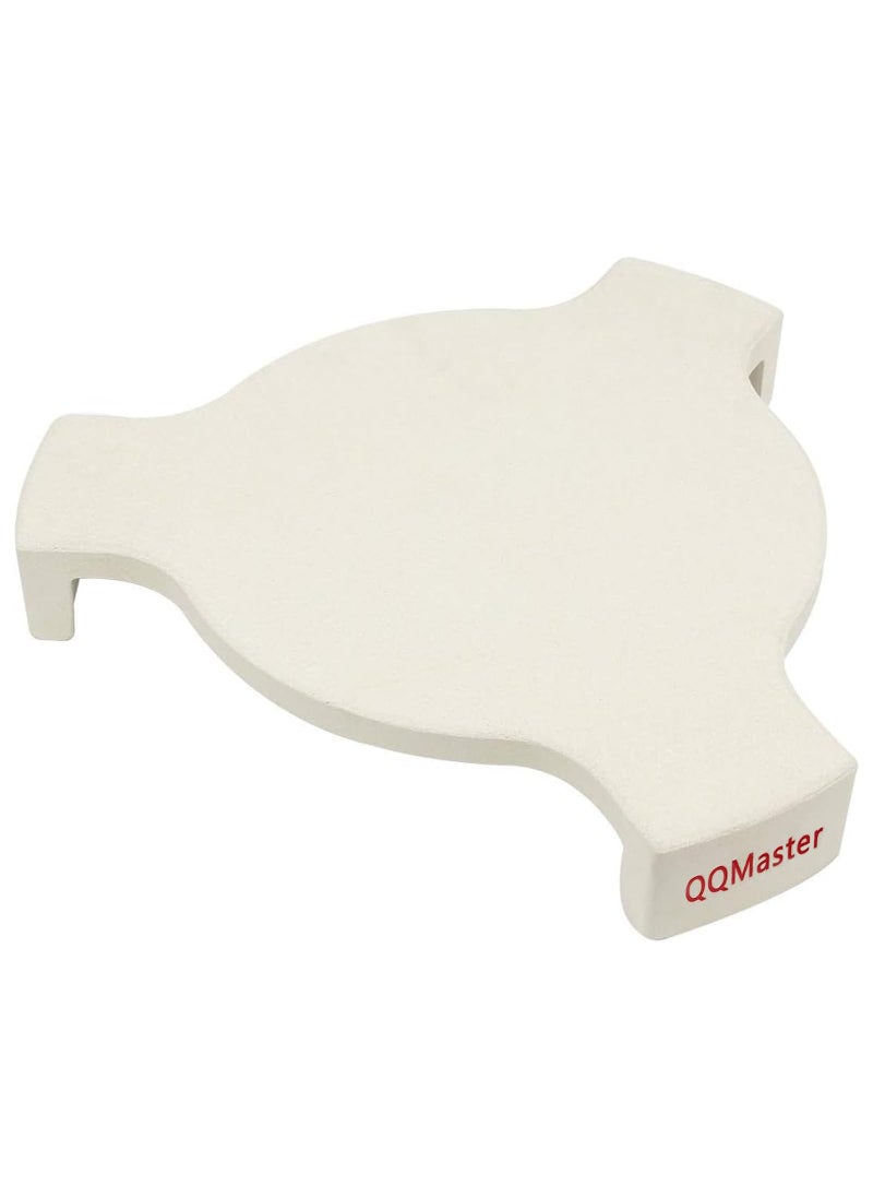 QQMaster 175 Ceramic Plates Setter for Big Green Grill Egg Accessories Heat Deflector for Big Green Egg Indirect Plate Smoking Pizza Stone for BGE Pizza Wedge 