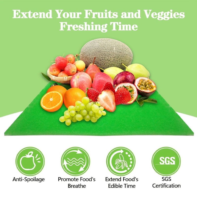 Green 5Pcs Refrigerator Shelf Liners Fruit Vegetable Fresh Keeping Drawer Mats - Image 2