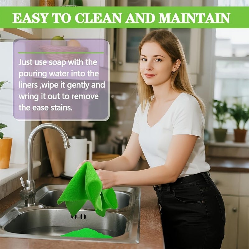 Green 5Pcs Refrigerator Shelf Liners Fruit Vegetable Fresh Keeping Drawer Mats - Image 3