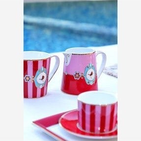 Love Birds Large Mug, Red / Pink 250 ml